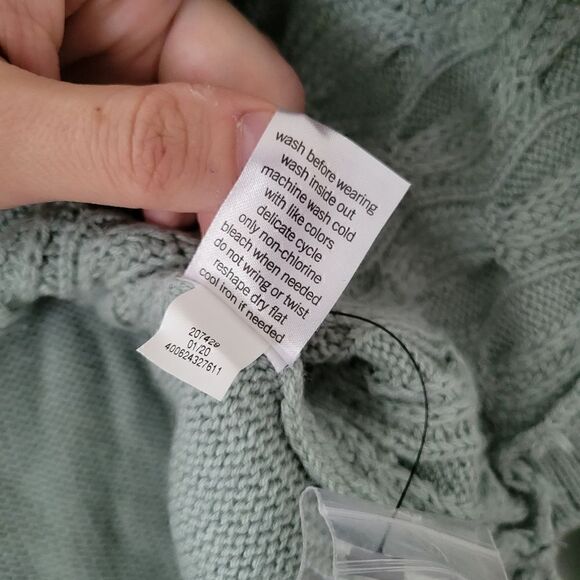 Sonoma Cable Knit Sweater Green S - Picture 5 of 6